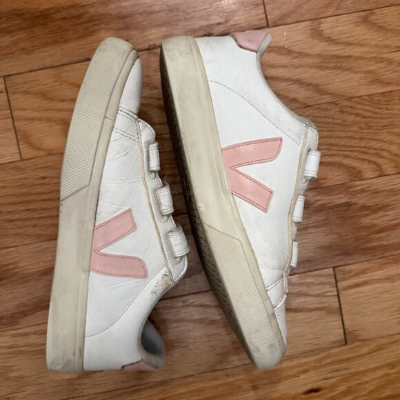 Veja V-Lock Velcro Sneakers – White & Petal Pink (Size [add size]) - Picture 1 of 1